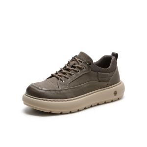Belle | Mens Thick Sole Height Increasing Workwear Style Slip-on Fleece Lined Casual Sneakers