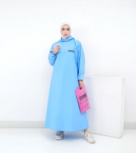 Jas Hujan Wanita Gamis Muslimah Rain Coat Original Bahan Pvc 025 By Kamila