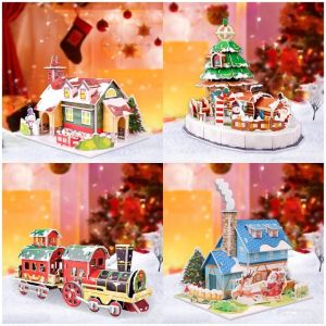 Christmas Gifts 3D Three-dimensional Puzzle Childrens Kindergarten Early Education Handmade DIY Explosive Educational Toys