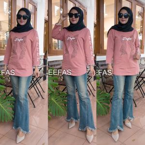 oval motif 05√ Kaos atasan wanita bahan katun Combet20s