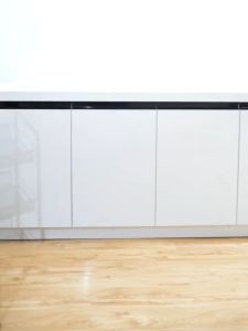 Rak Serbaguna Multifungsi Troli Hitam dan Putih Bahan Baja Karbon dengan Roda untuk Dapur Kamar Mandi Kamar Tidur SNC-2