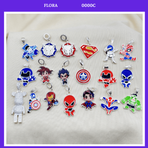 FLORA 0000MT - Mặt dây chuyền bạc ta hình Spiderman Batman Dragon Ball siêu nhân Super Hero ... dành cho bé trai