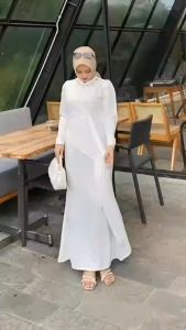 AGMARA OUTFIT Gamis Eleeana Dress Elegan Mewah Dress Kondangan 2024 Bahan Cerutty Babydoll