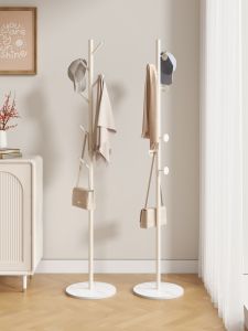 Bedroom Floor Standing Clothes Hanger Cream Style Simple Modern High End Feeling Coat Hook Home Use Iron Stand Rack