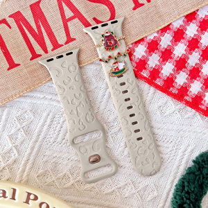 Silicone Butterfly Buckle Watch Band for Apple Watch S9 Christmas Edition Womens Autumn Winter New Style Compatible with Iwatch8/7