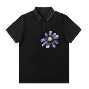 PAZHAOLANG | Large Size 300 Pounds Casual Daisy Print Short Sleeve Polo Shirt 2 Pieces