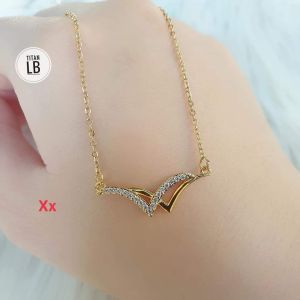 RinaXp- Kalung Wilona Titanium Permata Zircon Kalung Fashion Korea Import Anti Karat