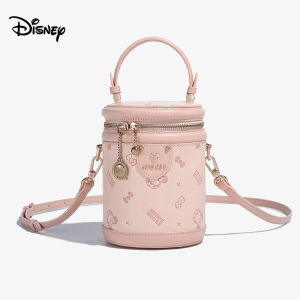 กระเป๋าใส่เมาส์ดิสนีย์มินนี่สำหรับผู้หญิงหนัง PU กระเป๋าถังขนาดเล็ก2025กระเป๋าสะพายข้างอเนกประสงค์สไตล์ใหม่พิมพ์ลายคลาสสิก