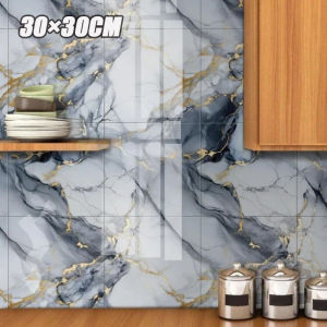 10-40PCS Marble Self Adhesive Waterproof Oil Proof Wallpaper Film for Kitchen Bedroom Moisture Resistant Tile Renovation Sticker