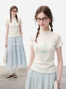 BAIDAIFEI | Oriental Neckline Regular Shoulder Fit T-Shirt