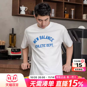 เสื้อยืดแขนสั้นผู้ชาย New Balance NB ฤดูร้อน 2024 ระบายอากาศได้ดี ทรงหลวม ทรงปกติ สำหรับทั้งชายและหญิง