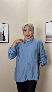 Vyo Lunamaya Blouse Wanita Lengan Serut Aktif Kekinian Atasan Kemeja Wanita Terbaru