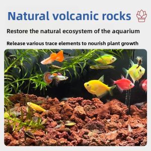 MONLEYTA | Ecological Volcanic Rock Particle Aquarium Bedding Sand Large Block Fish Tank Turtle Filter Media Specialized Aquatic Landscape
