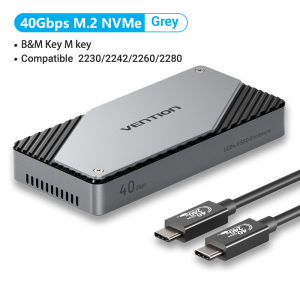 Vention | Vention 40Gbps M.2 NVMe SSD Enclosure Case M.2 to USB 4.0 Adapter for M.2 NVME USB Type C Gen External Enclosure SSD Box Case