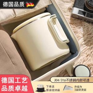 Portable Folding Stainless Steel Water Kettle Mini Outdoor Travel Dormitory Home Use Electric Hot Water Pot 3 Layer 0.8L Capacity