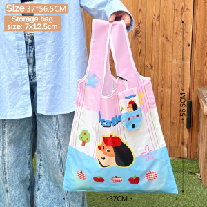 Cute Shopping Bag Large Capacity Supermarket Eco-Friendly Bag Foldable And Easy To Carry Bag Together