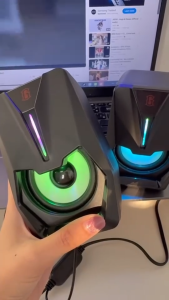 Gamen รุ่น GS2/RS200 ลำโพงคอมพิวเตอร์ ลำโพง ลำโพงเกมมิ่ง มีไฟ RGB 16 ล้านสี Speaker Gaming Pubg/Free fire/Call of Duty สำหรับมือถือและคอมพิวเตอร์ทุกรุ่น รับประกัน 1 ปี