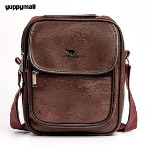 กระเป๋าสะพายข้างผู้ชาย ฝาปิด ช่องใส่ของเยอะ หนังสวย พร้อมส่งจากไทย