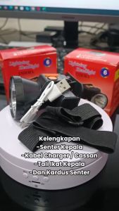 Senter Kepala LED Charger USB Headlamp Super Terang Led Jarak Jauh