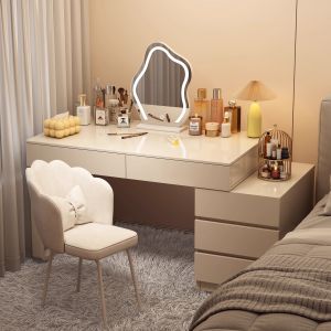 ZHUOHE | New Modern Minimalist Makeup Vanity Desk Storage