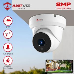 Camera IP POE Anpviz 8MP 4K Ngoài Trời Kiểu Tháp Tích Hợp Phát Hiện Chuyển Động Xem Qua Ứng Dụng P2P Ứng Dụng Danale Có Micro Tích Hợp Dùng Được Trong Nhà/ngoài Trời