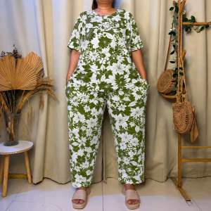 2XL TO 5XL HERLYN TERNO PAJAMA ROUND NECK WITH 2 SIDE POCKET WOMENSWEAR