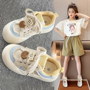 Girls Sport Shoes Childrens Casual Sneakers Middle Big Kids Versatile Leisure Board Shoes White Sneakers Fall Season Canvas