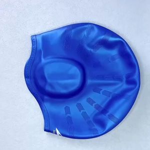 Waterproof Silicone Swimming Cap หมวกว่ายน้ำ หมวกว่ายแบบปิดหู กันน้ำเข้า สีดำ