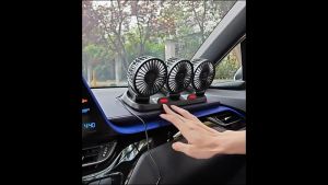GetGadget⚙ Triple Head Car Fan USB 360° Air Conditioning 3X Cooler Desktop USB Mini Fan with Parking Number For Car & Truck Kipas Kereta
