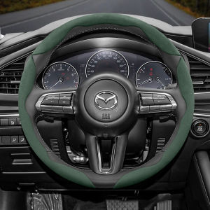 Suitable for Mazda Anti-Slip Buckle Segmented Suede Steering Wheel Cover Suitable for 3 Cx5 6 2 Cx30 Cx3 6Gh 3Bk 6Gg 6По 3Bm 3Bl Cx-5 Cx7 Cx50 6Gj Bt50 3Sport Cx60 Ez6 323 Mx5Nd Cx80