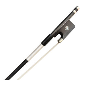 Professional 4/4 Cello Bow Black Carbon Fiber with Stylish Grid Weave Natural Horsehair & Great Balance for Students and Players