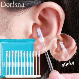 Dorisna 24pcs/box Disposable Sticky Ear Swabs Pick Reusable Ear Cleaner Soft Ear Wax Removal Tool Earwax Remover For Olders Adult Kid