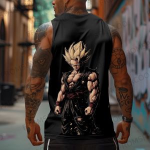 Bandai | 2025 Dragon Ball Anime GOKU Peripheral Printed Pure Cotton Tank Top Gym Casual Men Loose Sports Summer Fashion Top