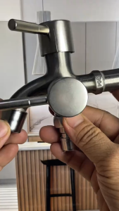 Kran Tembok SUS304 Combo 2 in 1 - Kran Shower & Mesin Cuci Anti Bocor Kran Air Serbaguna untuk Kamar Mandi/Dapur/Laundry dengan Sambungan Double Cabang