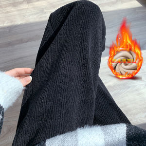 Plus Size 150.00kg Plus Size Ladies Gray Loose Pants Womens Spring & Fall Thin Straight-leg Slim Looking Wheat Chenille Casual Pants