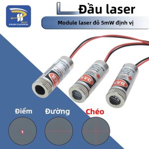Mô-đun Điốt Laser Đỏ 650nm 5mW 5V Có Thể Lấy Nét Đầu Điểm Chéo Có Thể Lấy Nét Với Ống Kính Thủy Tinh Cho Các Ứng Dụng Cấp Công Nghiệp