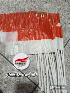 10 pcs dan 20 bendera tangan merah putih bahan plastik termurah kualitas terbaik