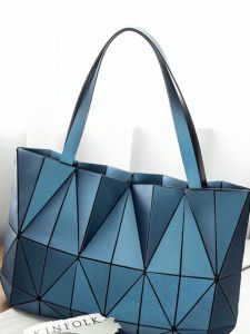 2025 New Geometry Diamond Pattern Womens Handbag Shoulder Bag Foldable Versatile Ladies Bag Soft Handle Zipper Closure PU Leather