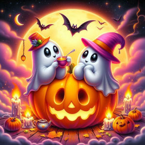 Huacan Tự Làm Tranh Gắn Đá Halloween Mèo Đen Bí Ngô Full Craft Kit Động Vật Ma Thêu Ngày Lễ Quà Tặng Nhựa Hình Tròn Vuông Kim Cương