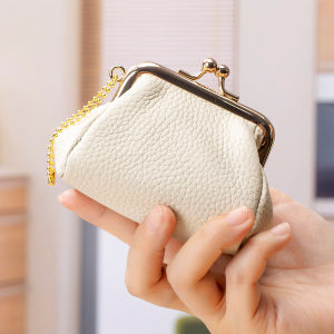 Smart King New Retro Creative Kiss Lock Coin Purses for Women Mini Compact Genuine Leather Lipstick Storage Bag Wallet 2219