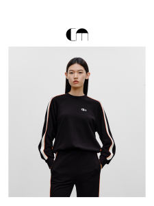 Autumn Winter Women Athleisure Crew Neck Color Block Pullover Sweatshirt
