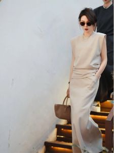 SHANGSHA | Stylish Elegant Sleeveless Top and Skirt Set