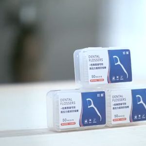 Hộp 50 cây tăm nha khoa tiệt trùng sợi chỉ mảnh dai chắc chắn Hộp tăm nha khoa 2 đầu vệ sinh kẻ răng tiện lợi