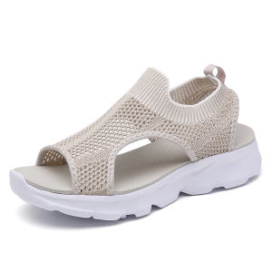 Lightweight Breathable Womens Sandals Summer Pregnant Shoes Soft Bottom Mesh Sports Sandals Big Size 42 Comfortable Ladies Footwear