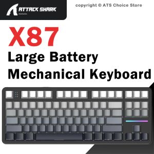 ATTACK SHARK | ATTACK SHARK X87 Wireless Gaming Mechanical Keyboard 87 Keys TKL Gasket Hot Swap RGB Tri-Mode Bluetooth Wired Large Battery
