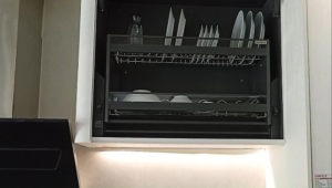 Manual Kitchen Dish Rack Manual Pull-Down Dish Rack for Kitchen