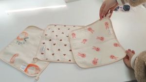 Ivorybaby Sapu Tangan Bayi Lucu 24.5*24.5CM/Washlap Handuk Bayi Penyerapan Air 4 Lapis