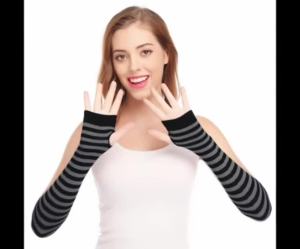 Over Knee Rainbow Thigh High Socks and Gloves Set Cosplay Accessories Arm Leg Warmers for Girls