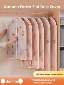 MONLEYTA | Transparent Dustproof Clothes Cover Hanging Bag For Home Use Coat Suit Down Jacket Storage Bag Chinese Style Fresh Element