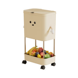CHUMX | Large Capacity Kitchen Trash Can Lid Dry Wet Separation Easy Mobility